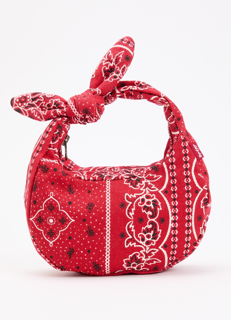 Levi's Dames Baby Brooklyn handtas van denim met paisley dessin in de kleur Rood