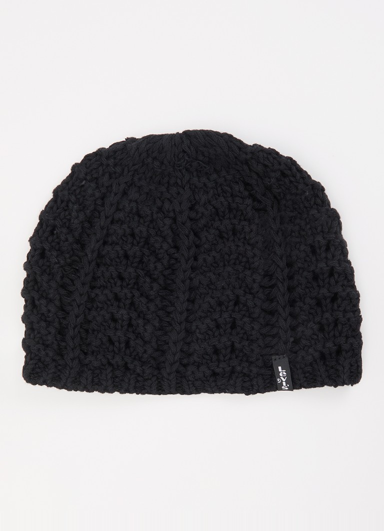 Levi's Dames Chloe muts van crochet in de kleur Zwart