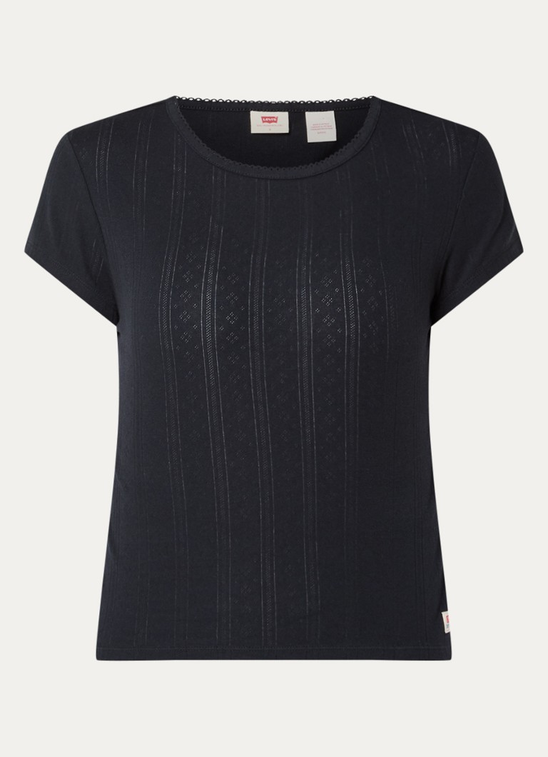 Levi's Dames T-shirt met logo in de kleur Zwart