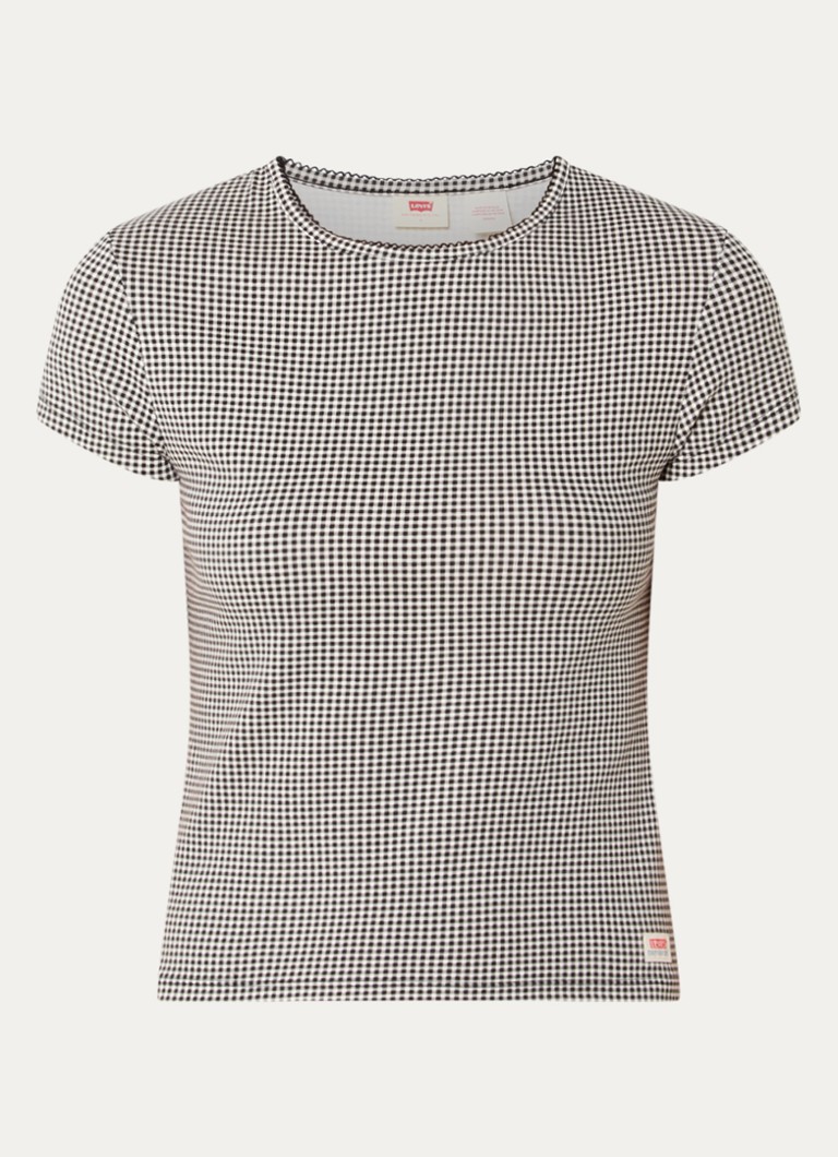 Levi's Dames T-shirt met ruitdessin in de kleur Zwart