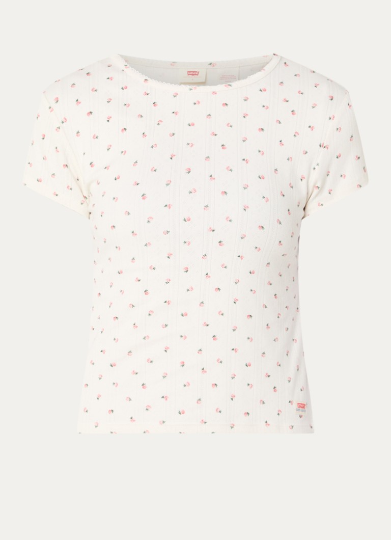 Levi's Dames T-shirt met print in de kleur Wit