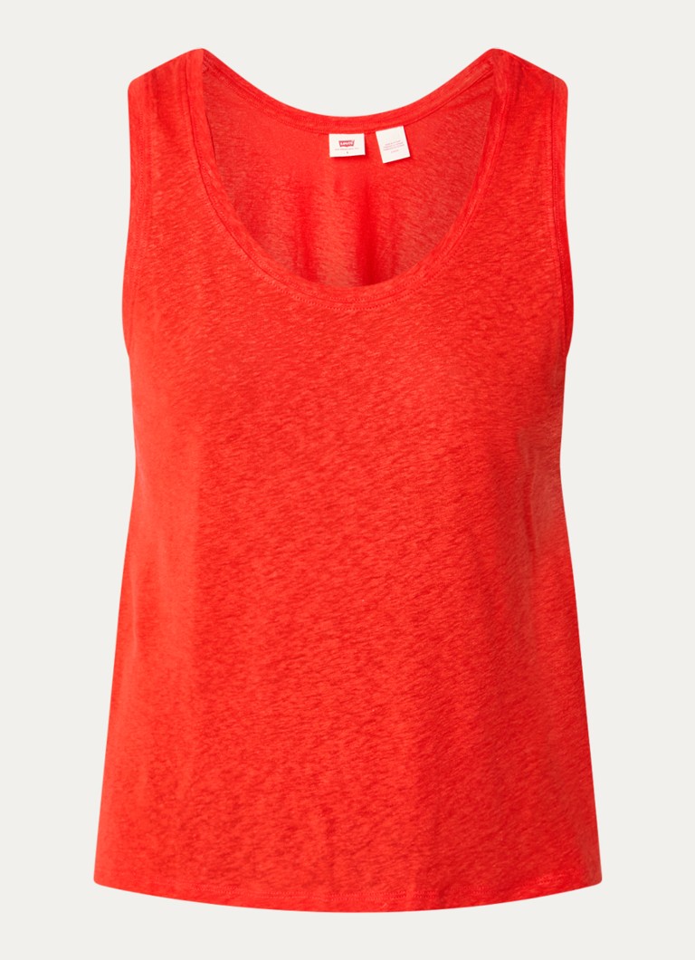 Levi's Dames Lori top in linnenblend in de kleur Steenrood