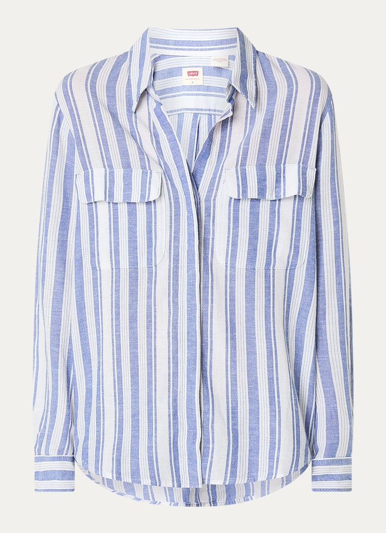 Levi's Dames Elaine blouse met streepprint in de kleur Blauw