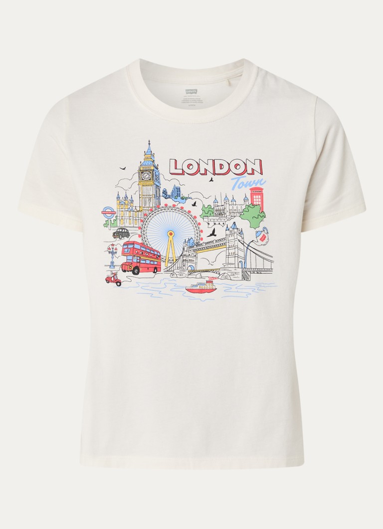 Levi's Dames Favorite T-shirt met print in de kleur Gebroken wit