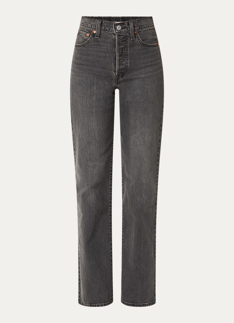 Levi's Dames Ribcage high waist straight leg jeans met gekleurde wassing in de kleur Antraciet