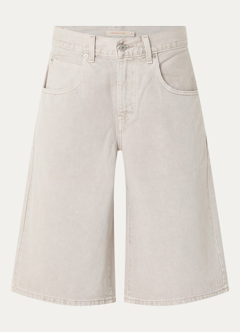 Levi's Dames High waist wide fit korte broek van denim met gekleurde wassing in de kleur Lichtgrijs