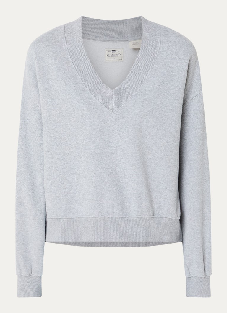 Levi's Dames Sweater met V-hals in de kleur Grijsmele
