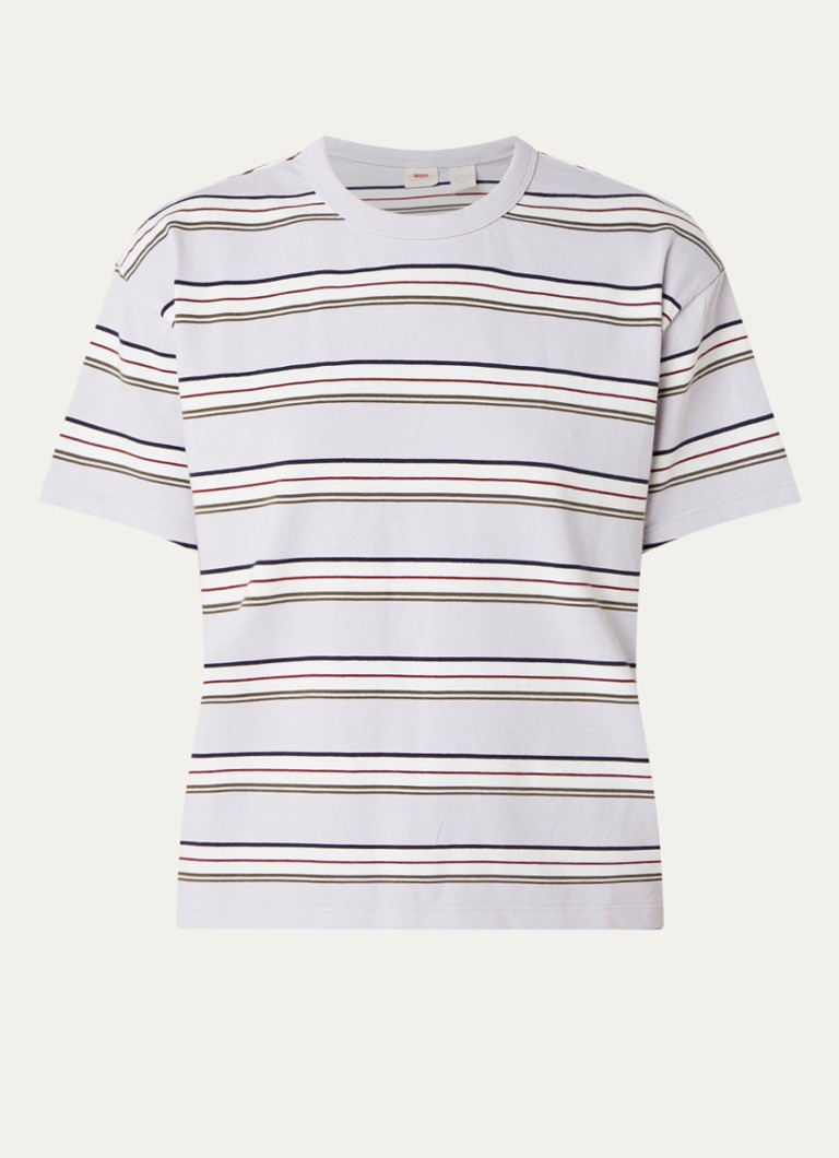 Levi's Dames T-shirt met streepprint in de kleur Lichtpaars