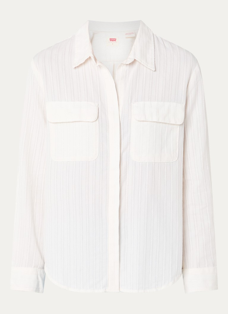 Levi's Dames Elaine blouse met borstzakken in de kleur Gebroken wit