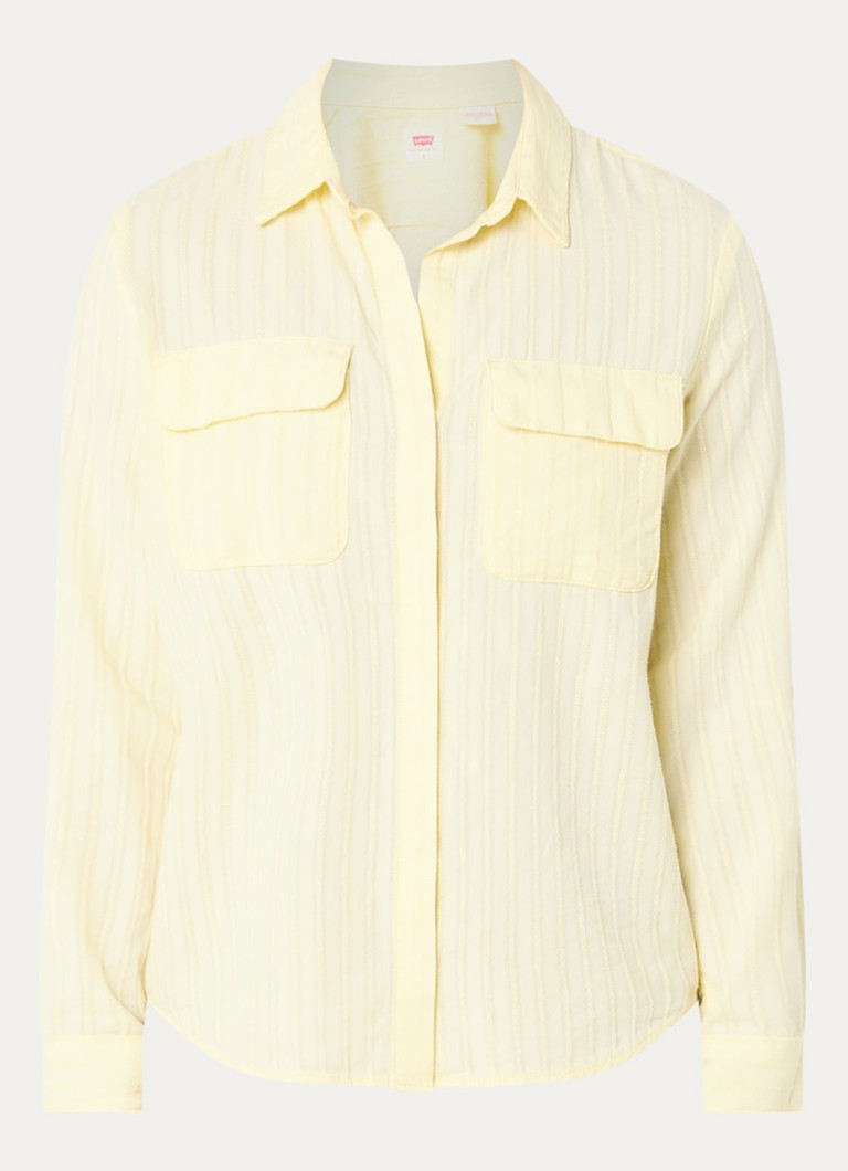 Levi's Dames Elaine blouse met borstzakken en borduring in de kleur Lichtgeel