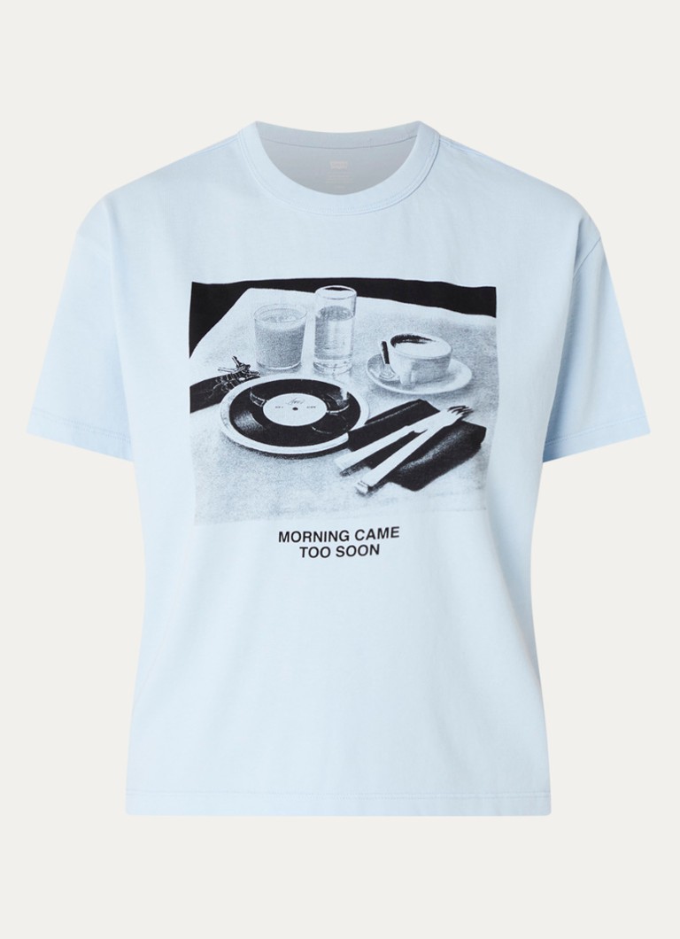 Levi's Dames T-shirt met print in de kleur Lichtblauw
