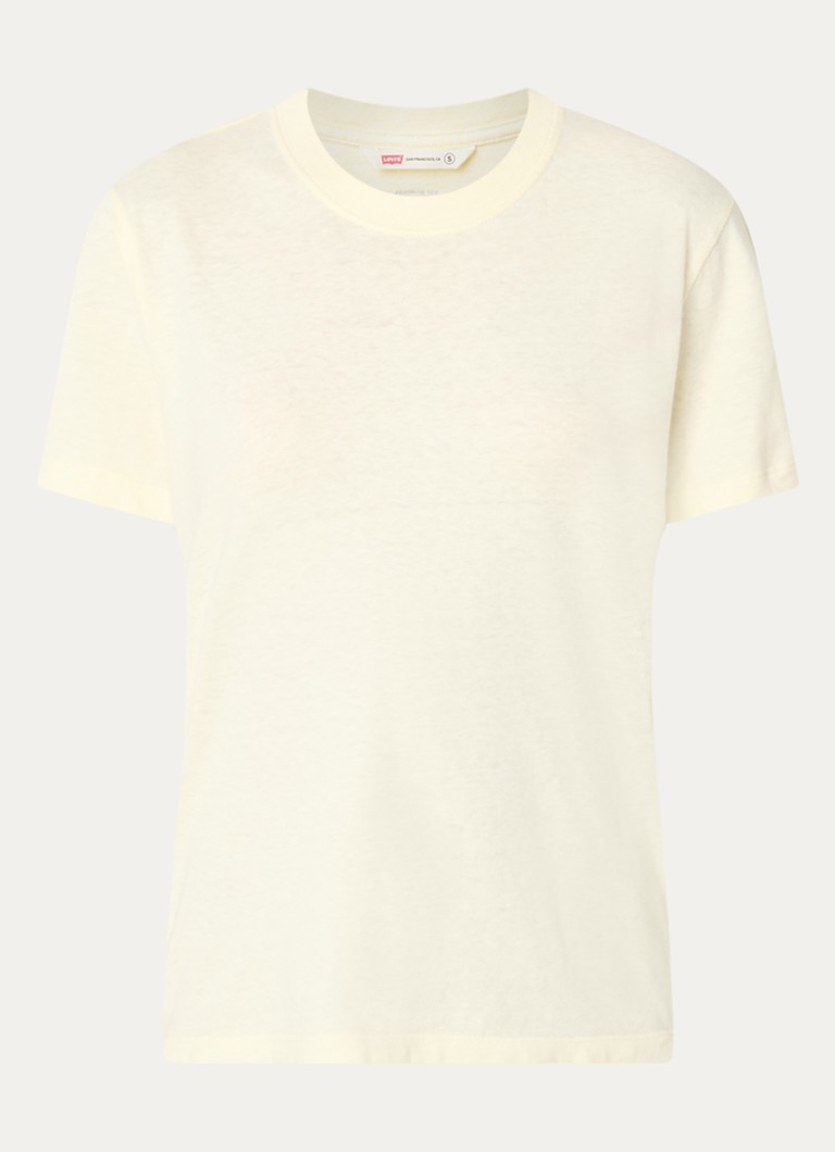 Levi's Dames T-shirt met ronde hals in de kleur Lichtgeel