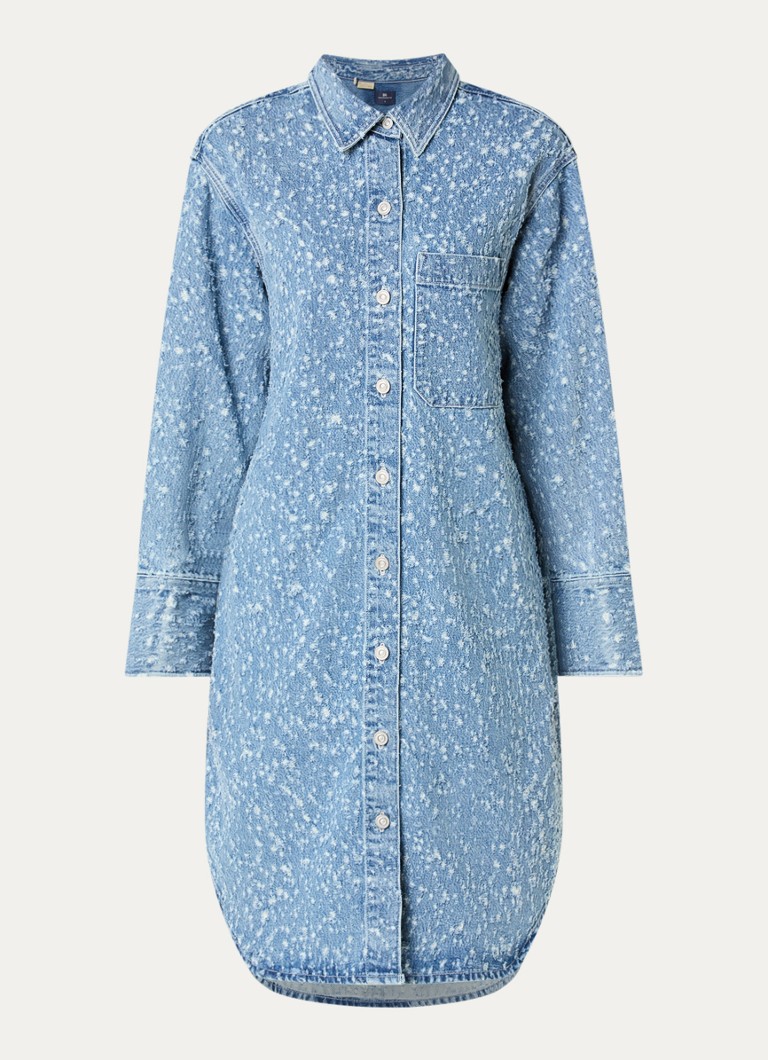 Levi's Dames Midi denim blousejurk met structuur in de kleur Indigo