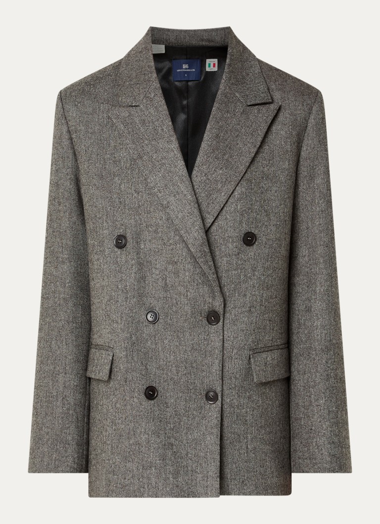Levi's Dames Double-breasted blazer in wolblend met klepzakken in de kleur Bruin