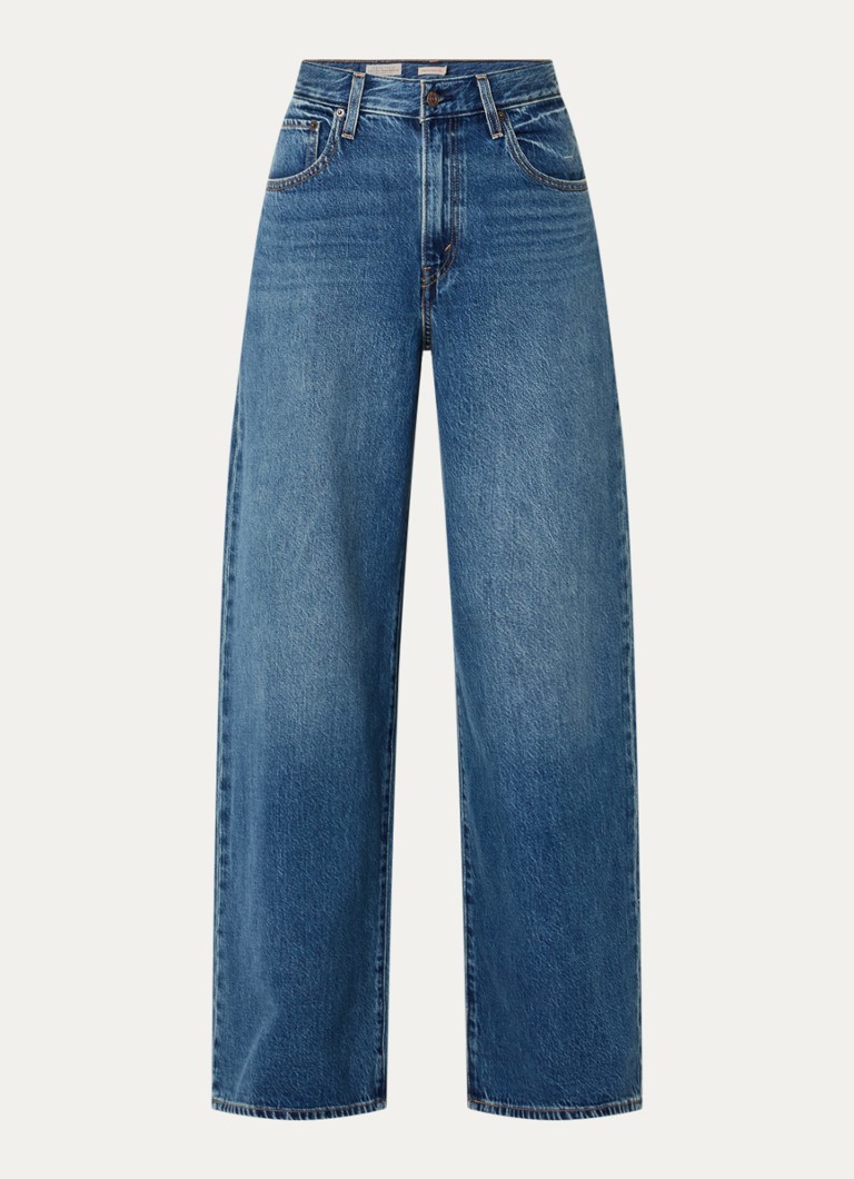 Levi's Dames Cinch high waist wide leg jeans met donkere wassing in de kleur Indigo