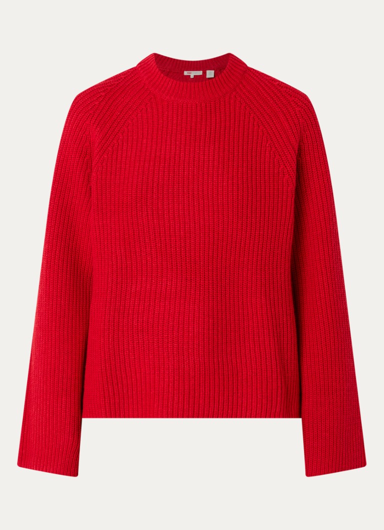 Levi's Dames Frida ribgebreide trui in wolblend in de kleur Rood