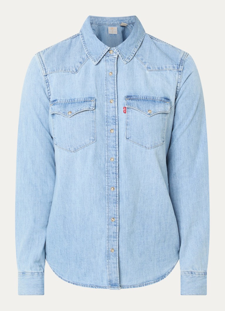 Levi's Dames Heritage Western blouse van denim met borstzakken in de kleur Indigo