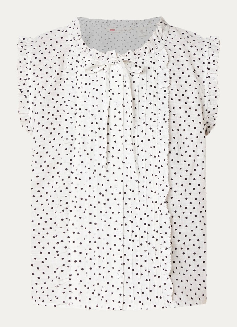 Levi's Dames Shelby blouse met stippenprint in de kleur Beige