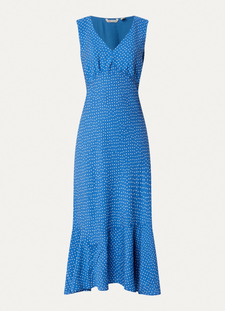 Levi's Dames Brita maxi jurk met strikceintuur in de kleur Lichtblauw