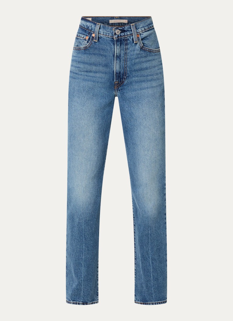 Levi's Dames Ribcage high waist slim fit jeans met medium wassing in de kleur Indigo