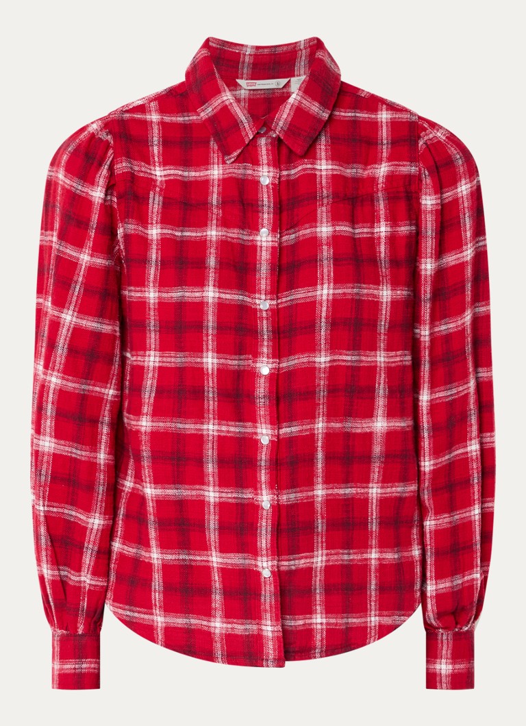 Levi's Dames Juna blouse met ruitdessin in de kleur Rood