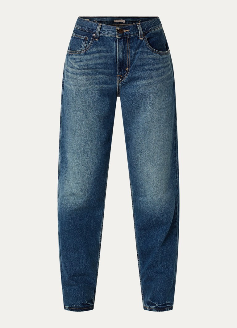Levi's Dames High waist tapered jeans met medium wassing in de kleur Indigo