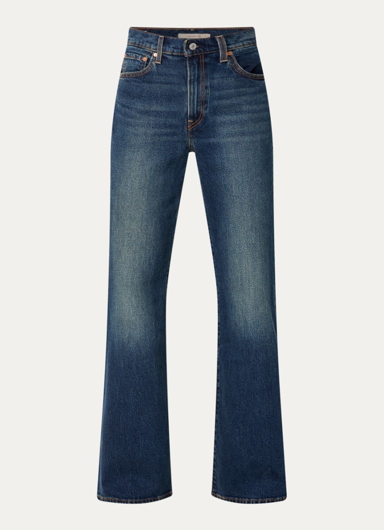 Levi's Dames Ribcage high waist flared jeans met donkere wassing in de kleur Indigo