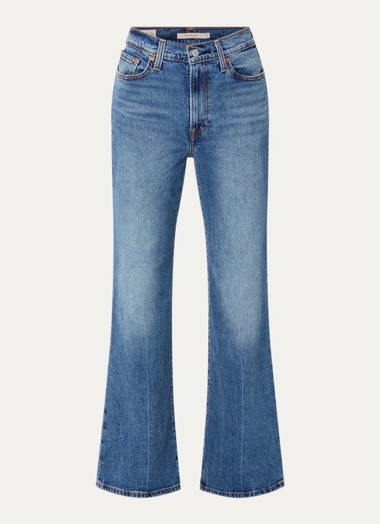 Levi's Dames Ribcage high waist flared jeans met lichte wassing in de kleur Indigo