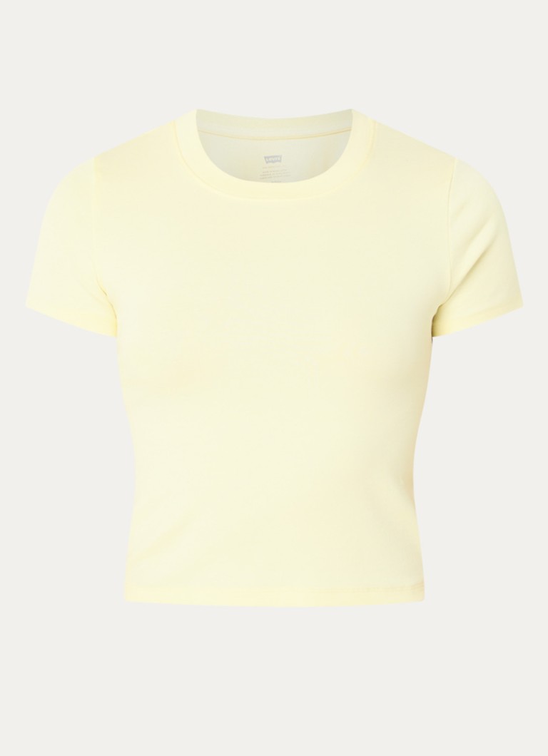 Levi's Dames Cropped T-shirt met ronde hals in de kleur Lichtgeel