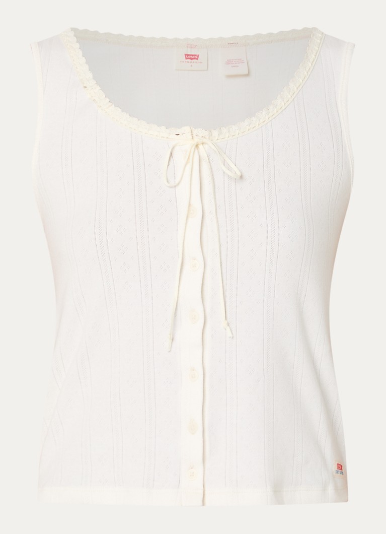 Levi's Dames Dry Goods top met strikdetail in de kleur Wit