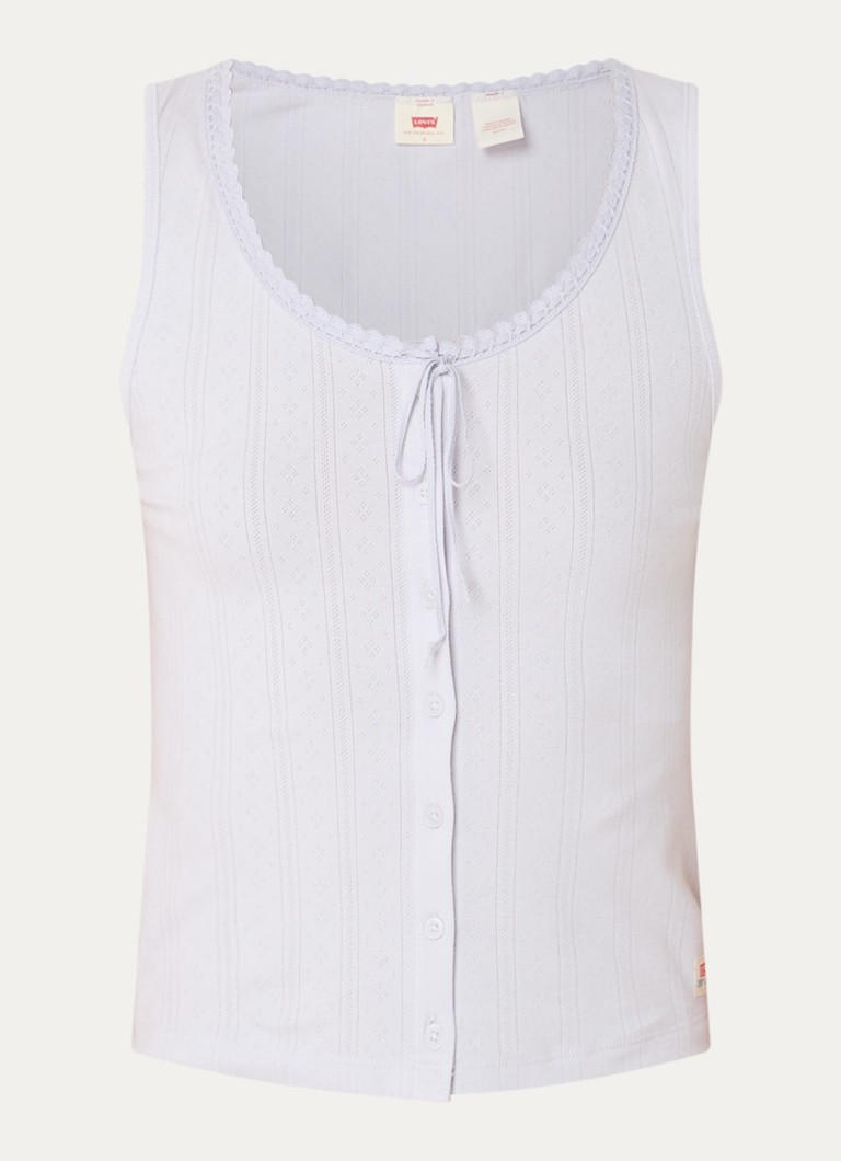 Levi's Dames Dry Goods Pointelle tanktop met strikdetail in de kleur Lavendel