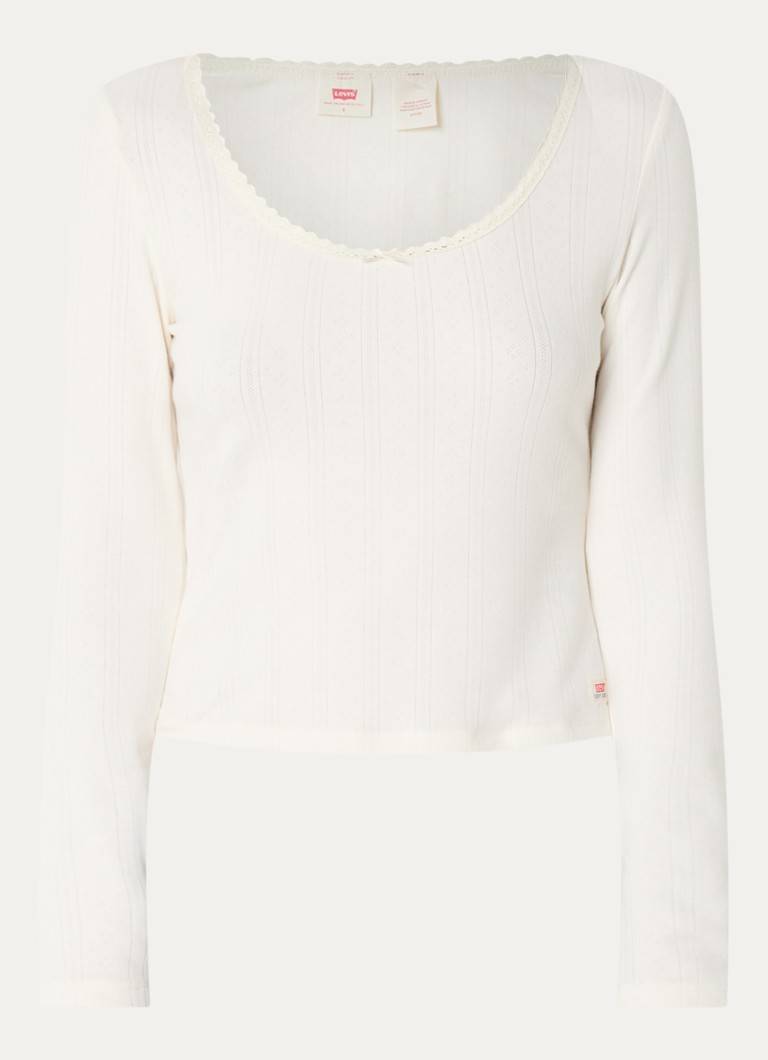 Levi's Dames Dry Goods longsleeve met structuur in de kleur Wit