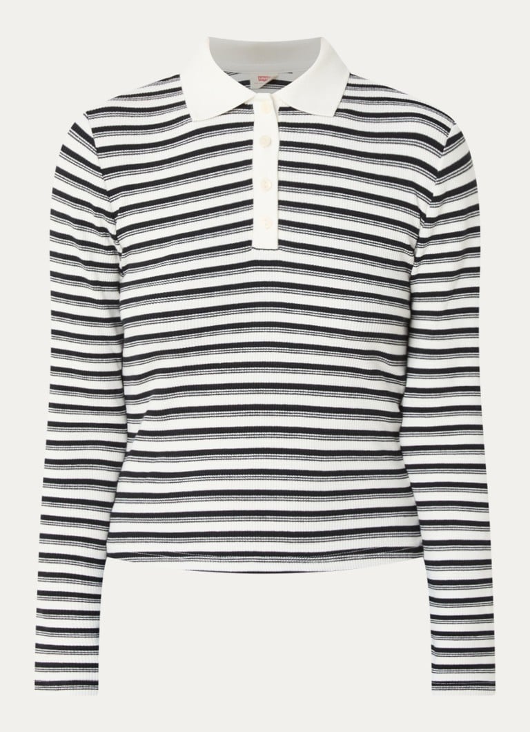 Levi's Dames Rory polo met streepprint in de kleur Zwart