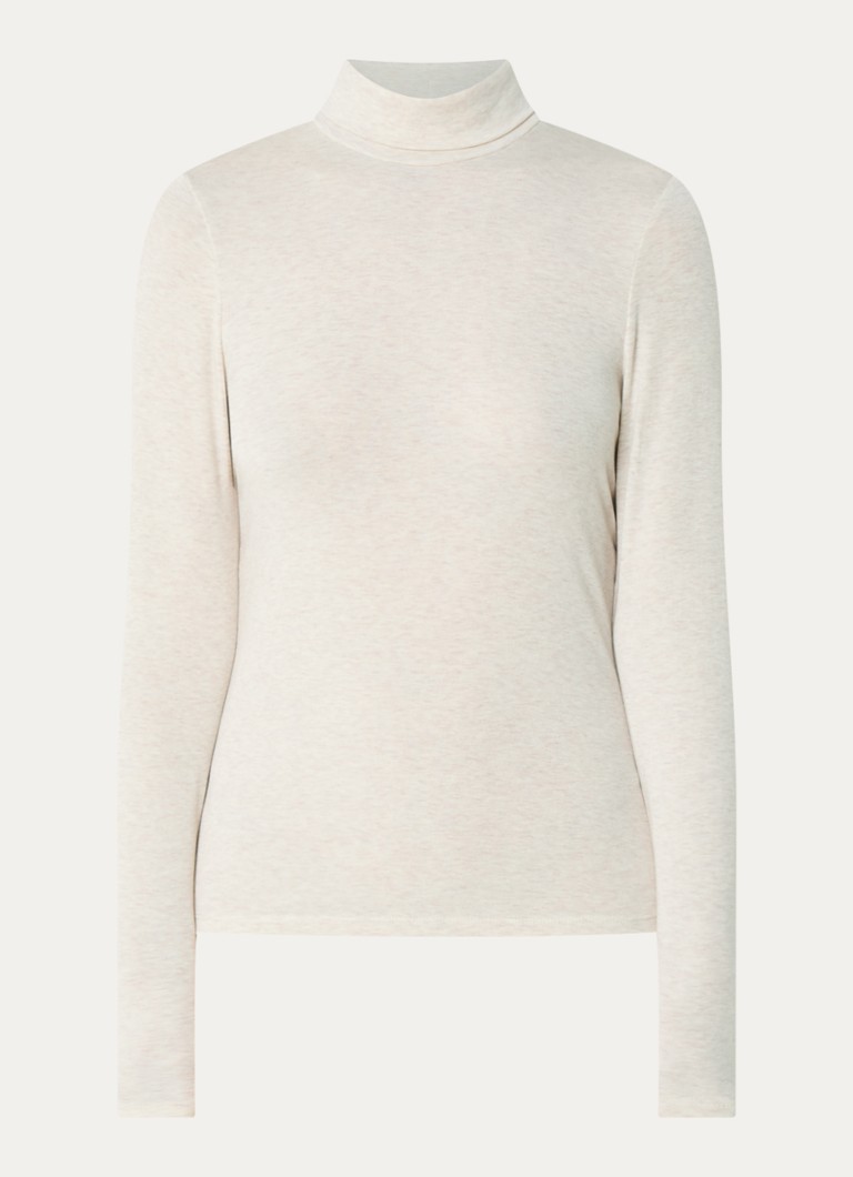 Levi's Dames Mia longsleeve in wolblend met col in de kleur Creme