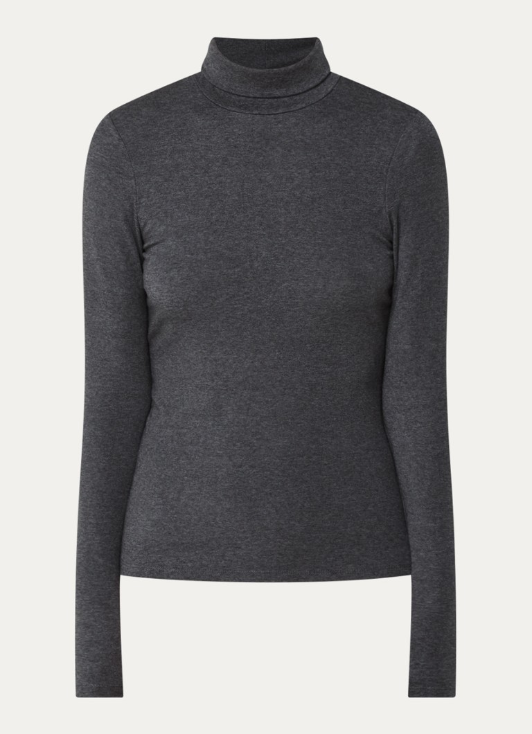 Levi's Dames Mia longsleeve in wolblend met col in de kleur Zwart