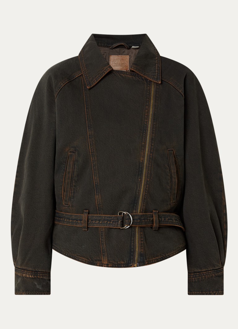 Levi's Dames Gewatteerde spijkerjas met ceintuur in de kleur Donkerbruin