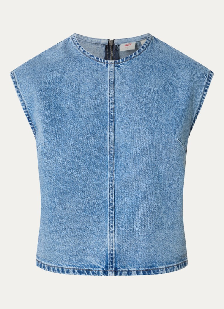 Levi's Dames Tuniek van denim met ronde hals in de kleur Indigo
