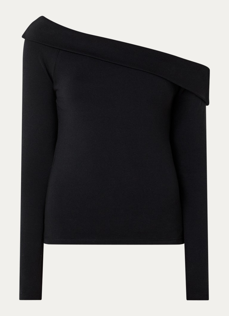 Levi's Dames Clara one shoulder top met overslag in de kleur Zwart