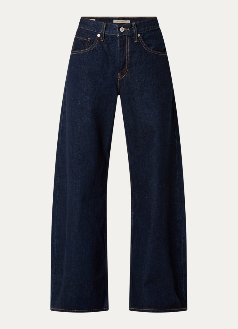 Levi's Dames Teardrop high waist wide leg jeans met donkere wassing in de kleur Indigo