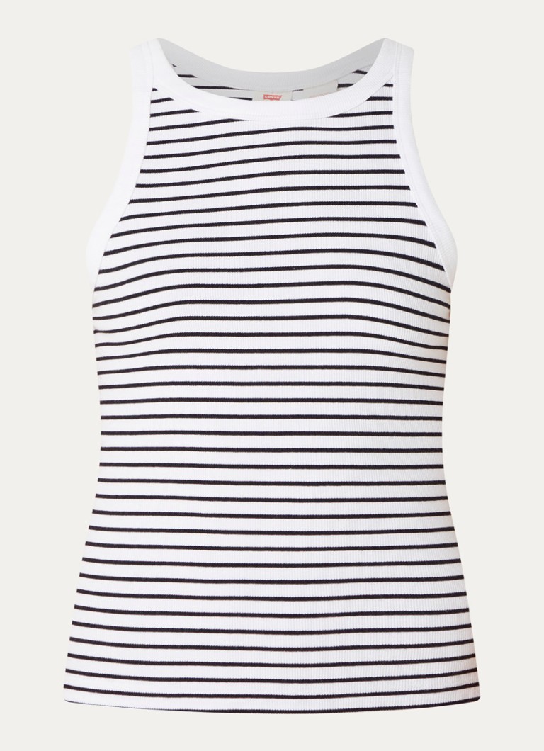 Levi's Dames Tanktop met streepprint in de kleur Wit