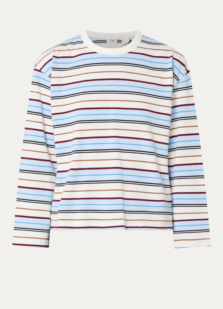 Levi's Dames Longsleeve met streepprint in de kleur Lichtblauw