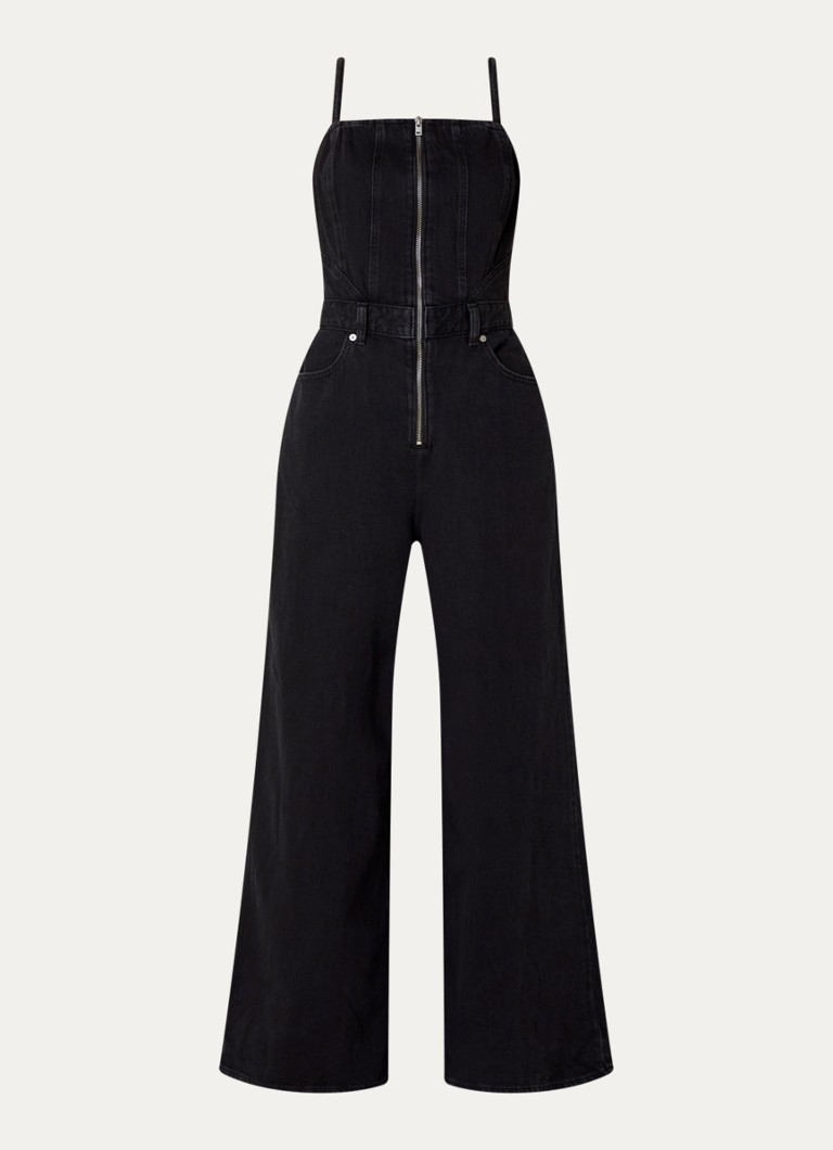 Levi's Dames Wide fit jumpsuit van denim met steekzakken in de kleur Antraciet