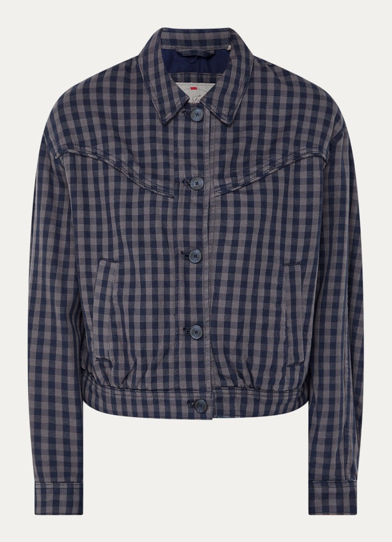 Levi's Dames Dani overshirt met ruitdessin in de kleur Donkerblauw