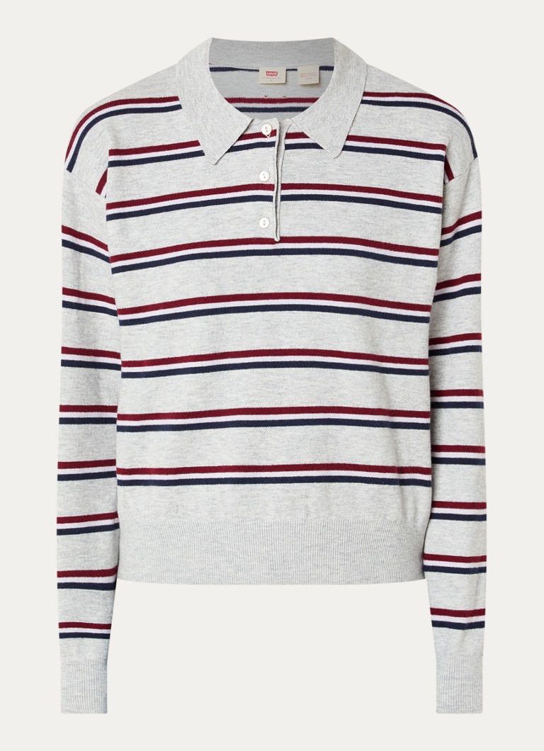 Levi's Dames Sweater met polokraag in de kleur Lichtgrijs