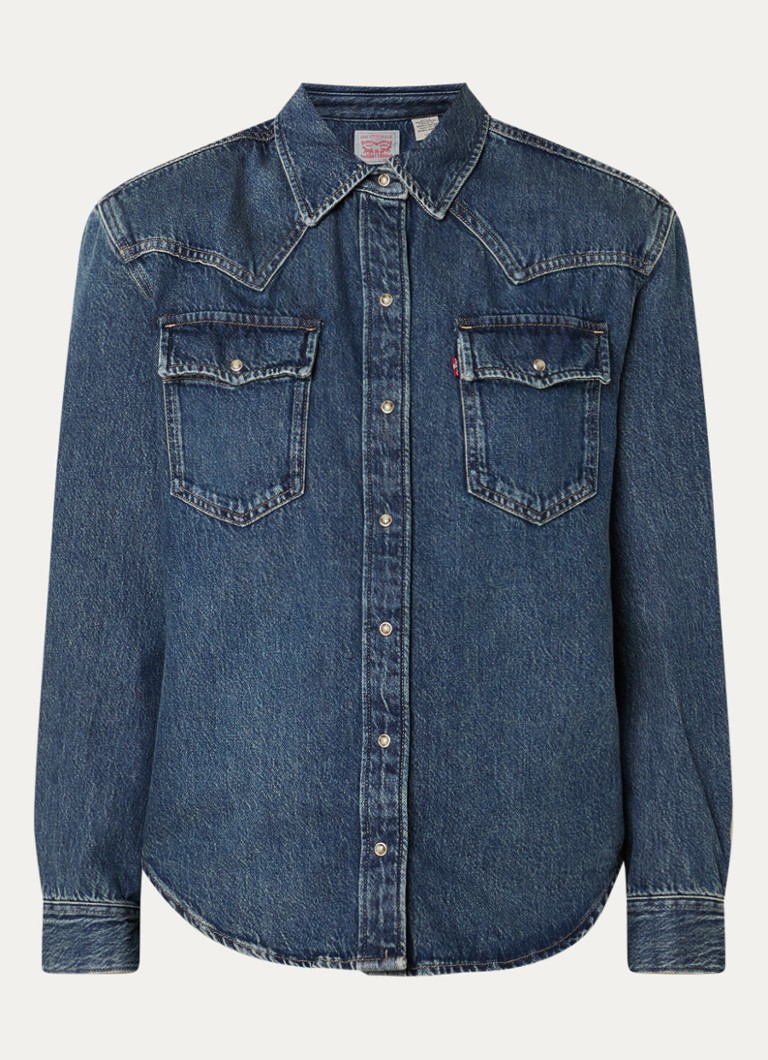 Levi's Dames Blouse van denim met borstzakken in de kleur Indigo