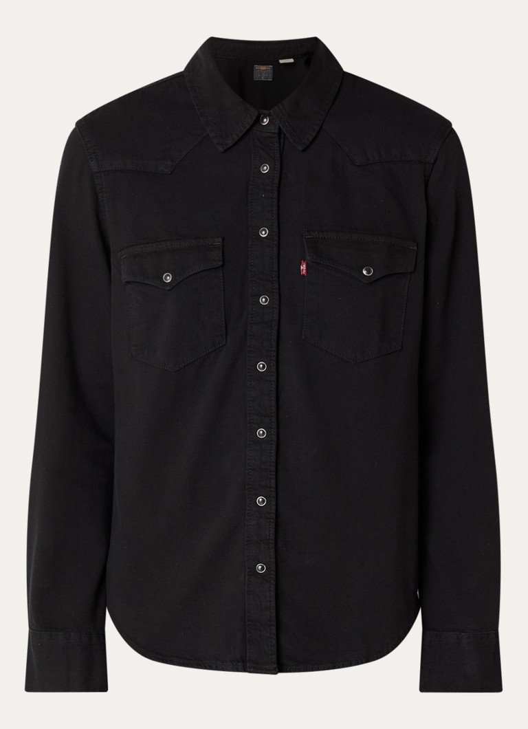 Levi's Dames Heritage Western blouse van denim met borstzakken in de kleur Zwart