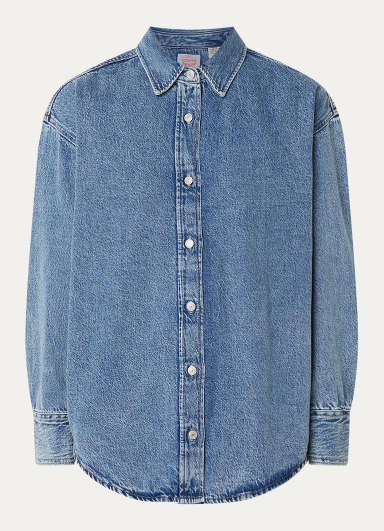 Levi's Dames Jordan blouse van denim met kraag in de kleur Indigo