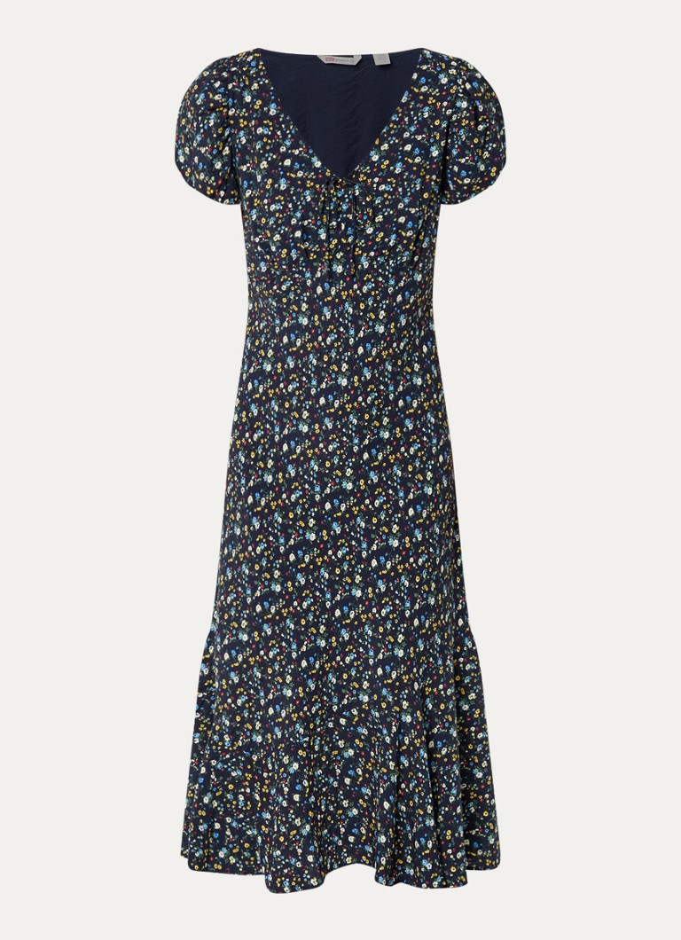 Levi's Dames Lira midi jurk met bloemenprint in de kleur Donkerblauw