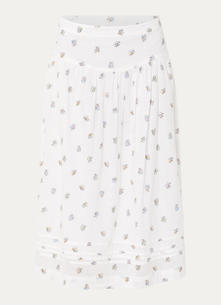 Levi's Dames Midi rok met bloemenprint in de kleur Wit