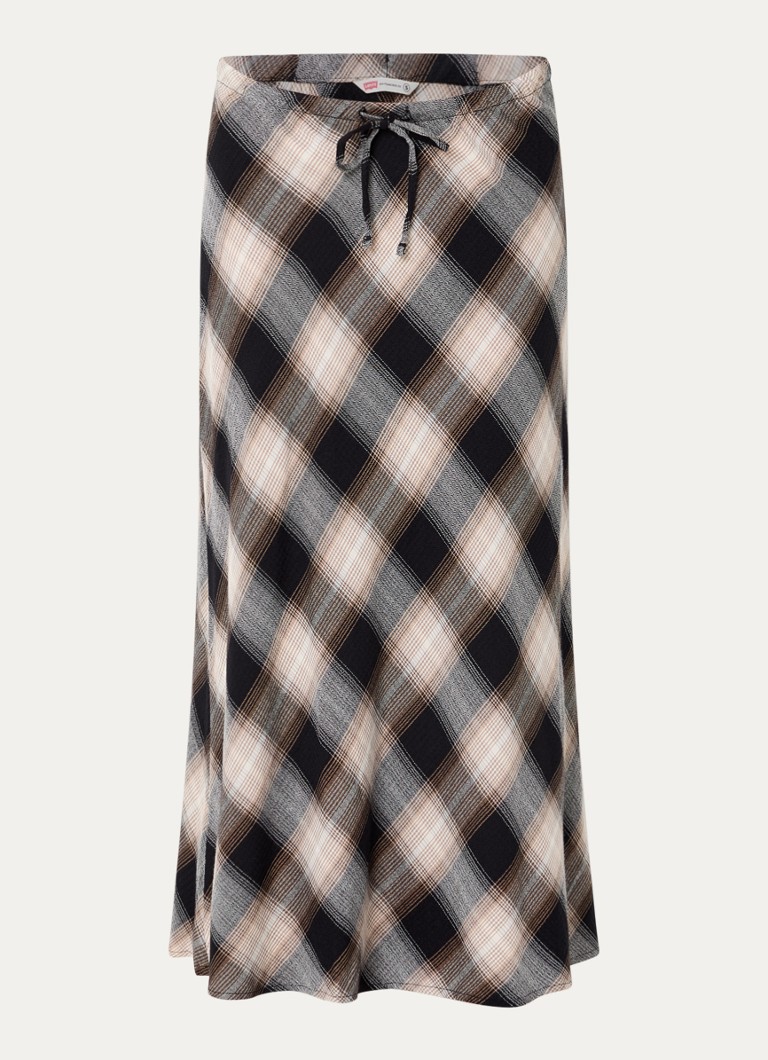 Levi's Dames Noemi maxi rok met ruitdessin in de kleur Beige